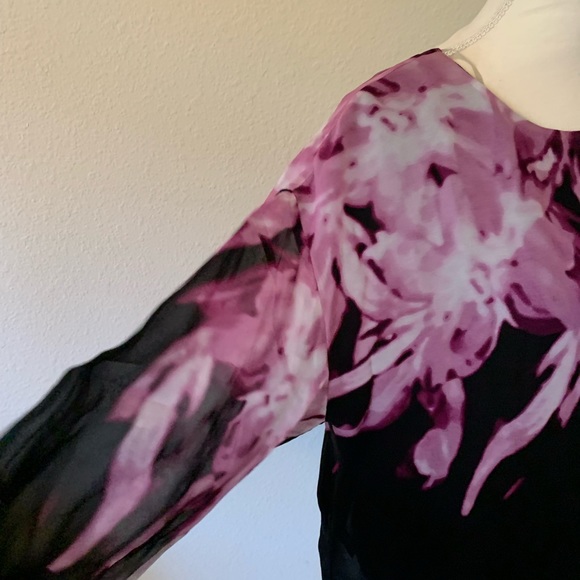 Anne Klein Silk Flower Print Blouse - Picture 3 of 6